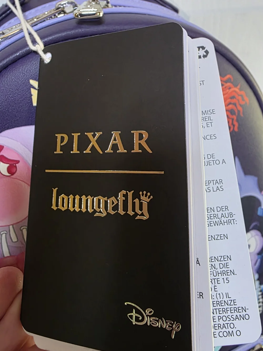 Pixar Inside Out Navy Character Mini Loungefly Backpack NWT Lights Up